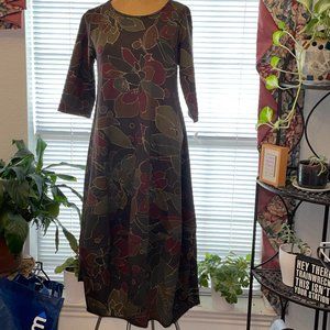 NWT Gorgeous Olive Green Print Dress AMICI by BACI S 6 8 Made in Italy